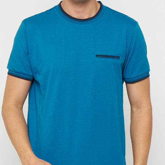 MATSUDA Kaos Pria T shirt Edogawa Seri Warna Biru