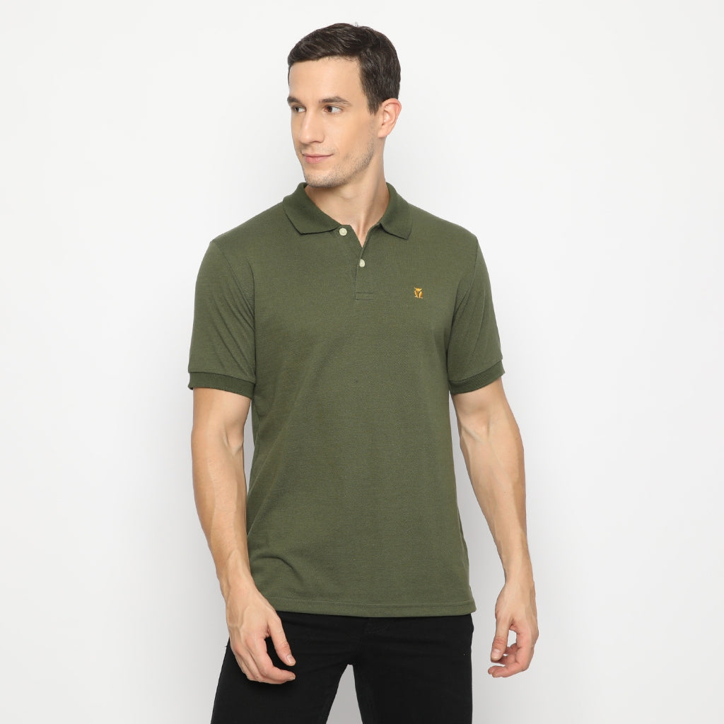 MATSUDA Kaos Polo Shirt Pria Kerah Kushima Seri Warna Hijau