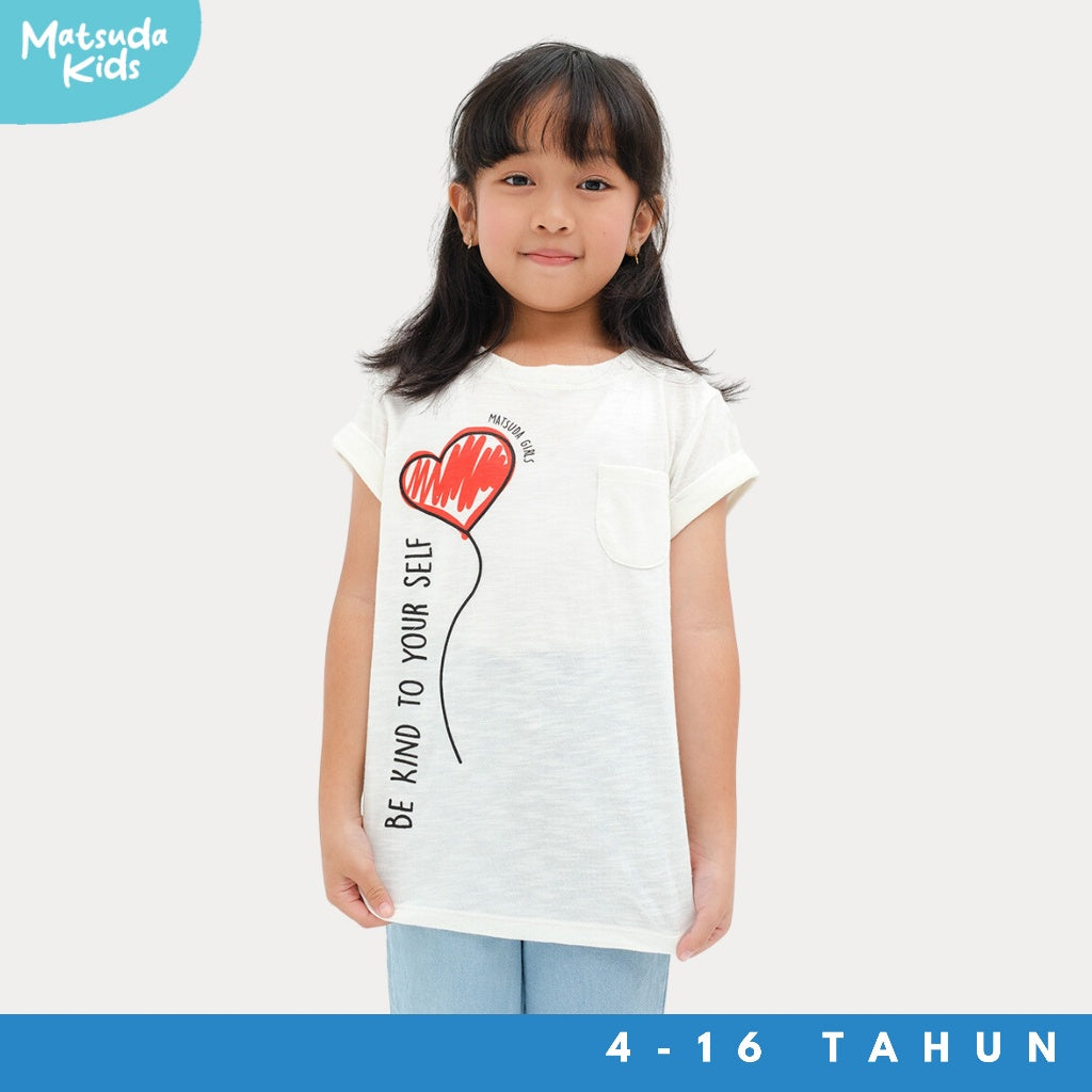 Matsuda baju kaos anak perempuan katun umur 4-16 Winnie