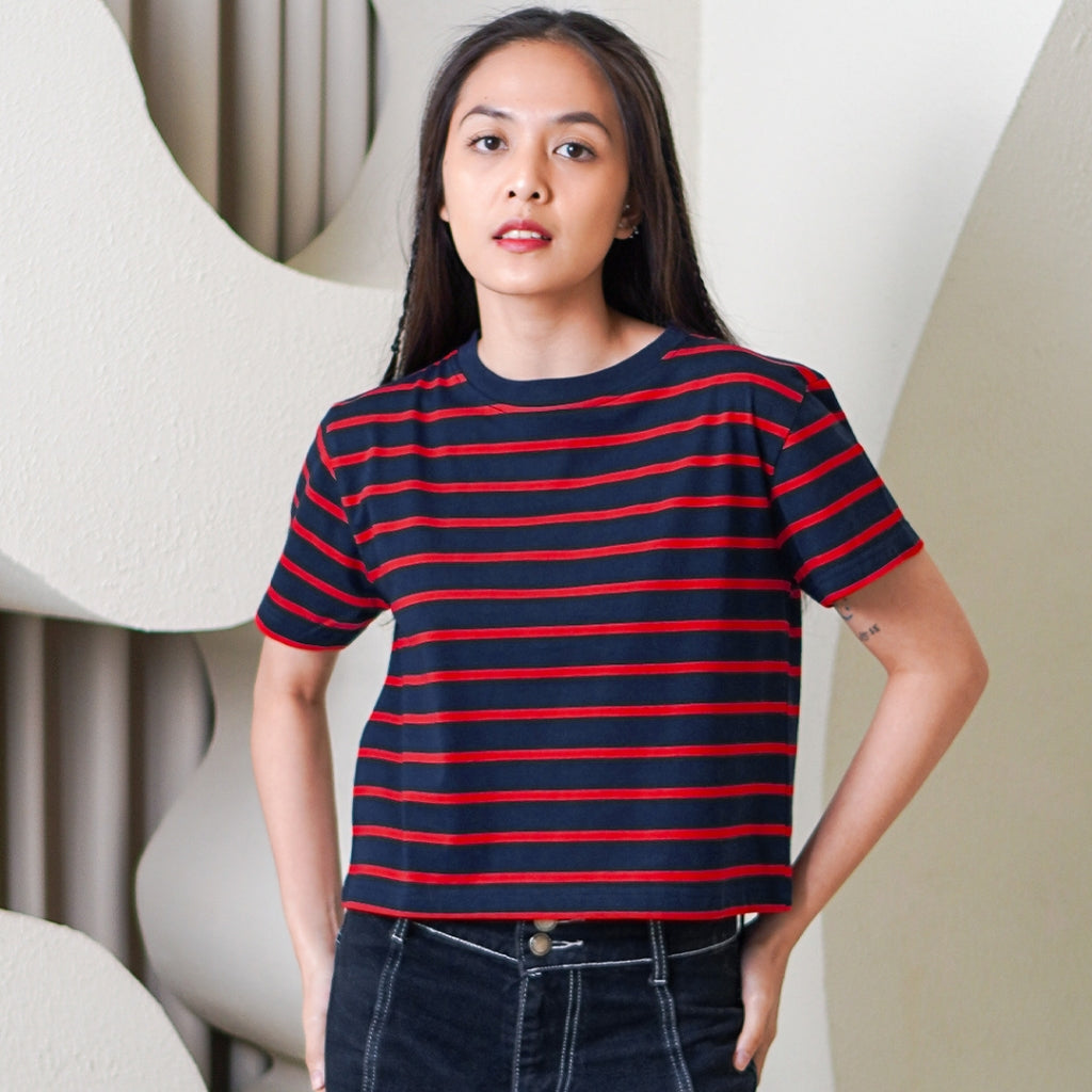 Matsuda Kaos Crop top Wanita katun Hazel