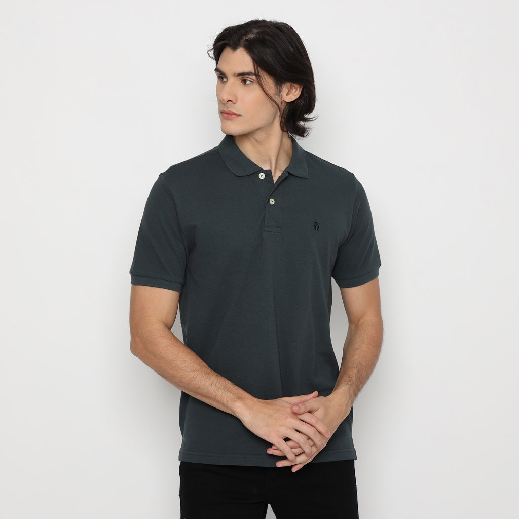MATSUDA Kaos Polo Shirt Pria Kerah Kushima Seri Warna Hijau