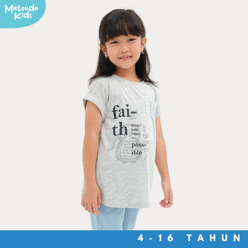 Matsuda baju kaos anak perempuan katun umur 4-16 Bella