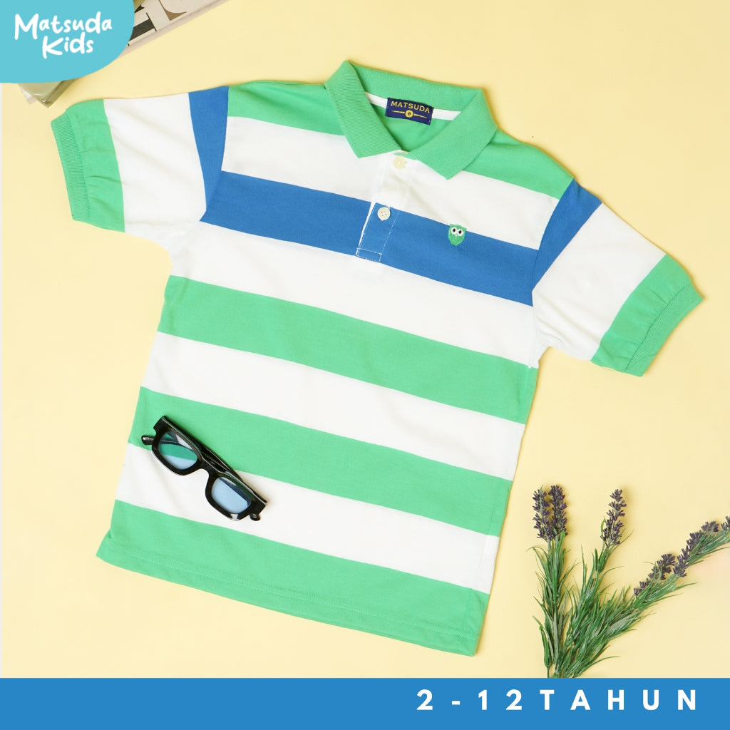 Matsuda baju kaos polo anak laki laki katun umur 2-12 Luke