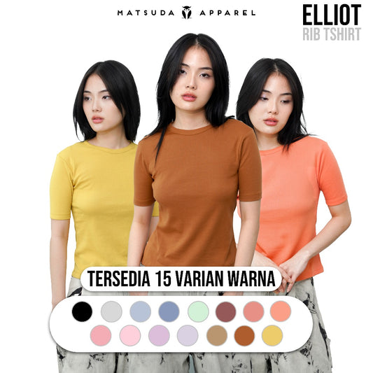 Matsuda Kaos Rib Polos Wanita Cotton T Shirt Elliot