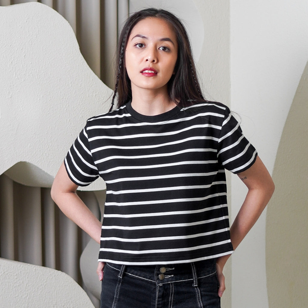 Matsuda Kaos Crop top Wanita katun Hazel