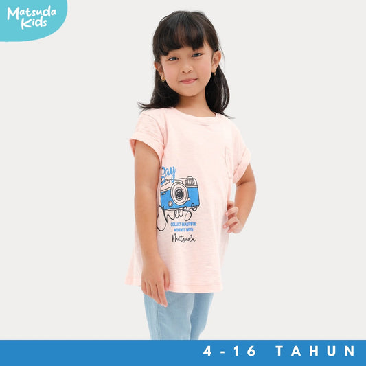 Matsuda baju kaos anak perempuan katun umur 4-16 Audy