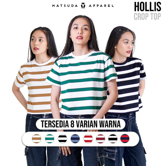 Matsuda Kaos Wanita Crop top katun Hollis