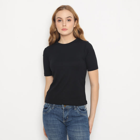 Matsuda Kaos Rib Polos Wanita Cotton T Shirt Elliot
