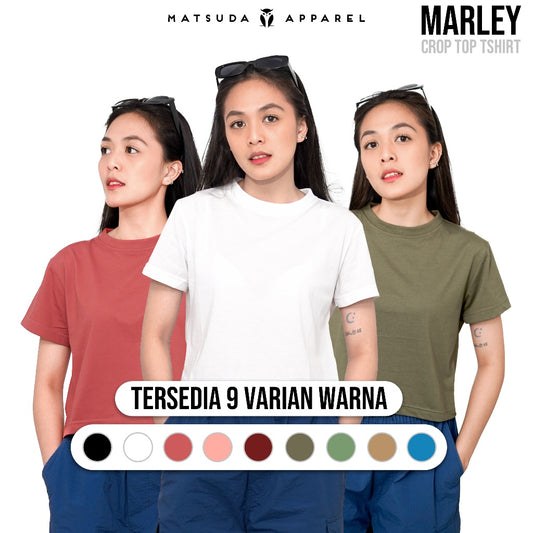 Matsuda Kaos Wanita Crop top katun Marley