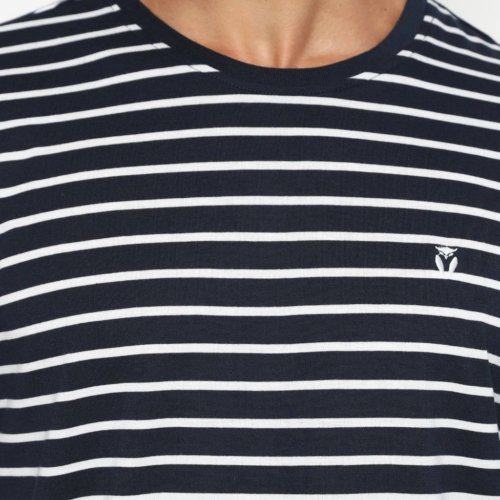 Matsuda T Shirt Pria Kaos Stripe Nantan Navy White