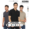 MATSUDA Kaos Polo Shirt Pria Kerah Kushima Seri Warna Hitam Putih Bumi