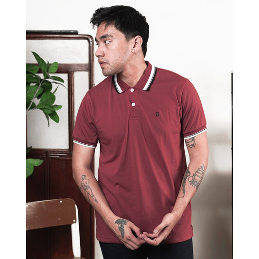 MATSUDA Kaos Polo Shirt Pria Kerah Aioi Seri Warna Merah