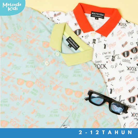 Matsuda baju kaos polo anak laki laki katun umur 2-12 Buddy