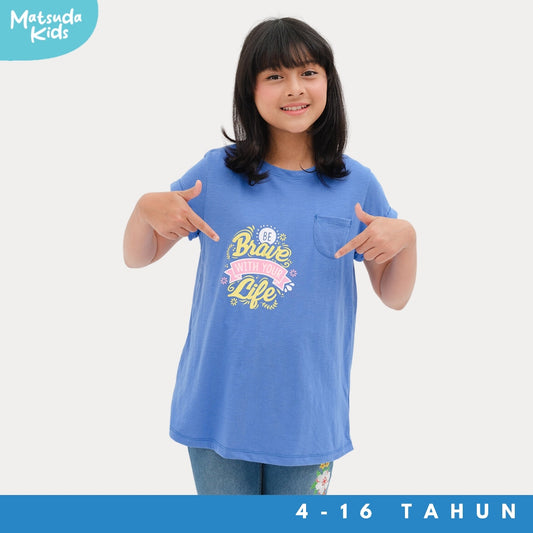 Matsuda baju kaos anak perempuan katun umur 4-16 Samantha