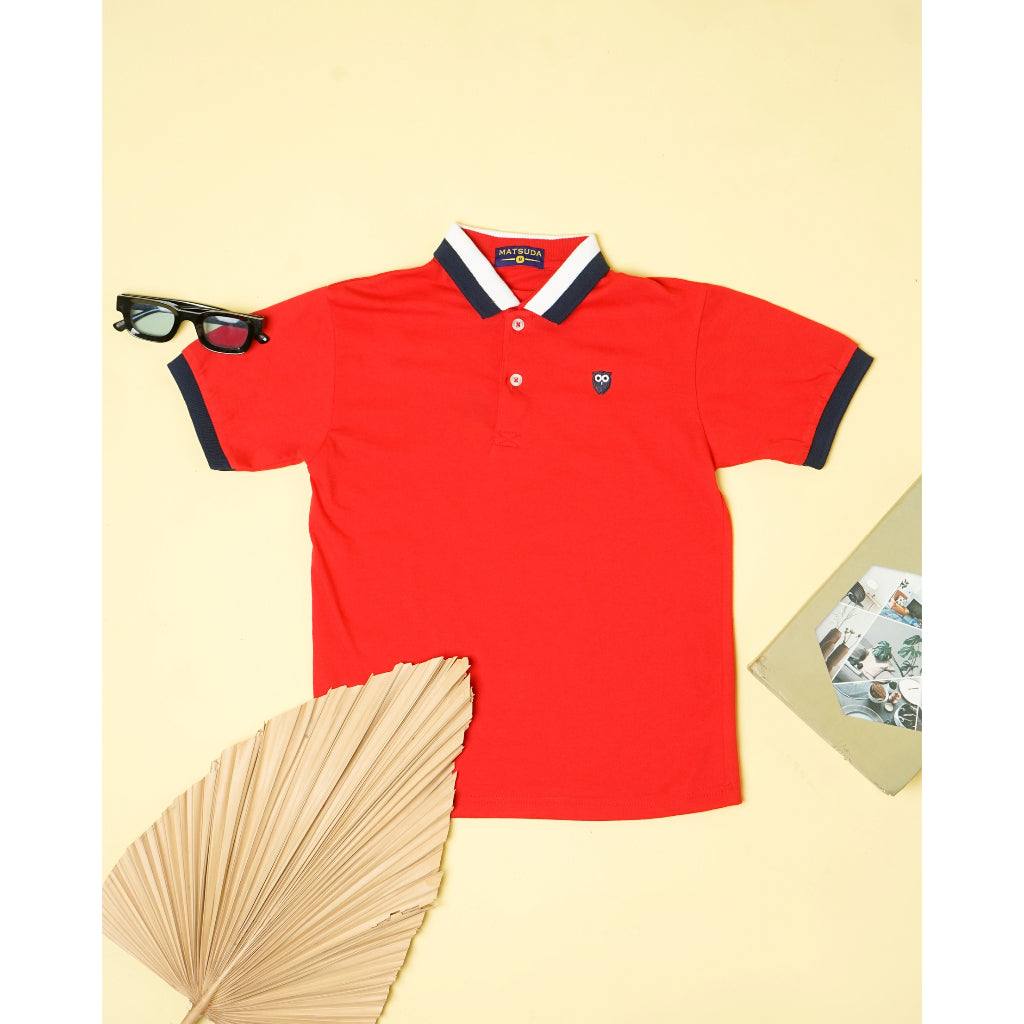 Matsuda baju kaos polo anak laki laki katun umur 2-12 Moby