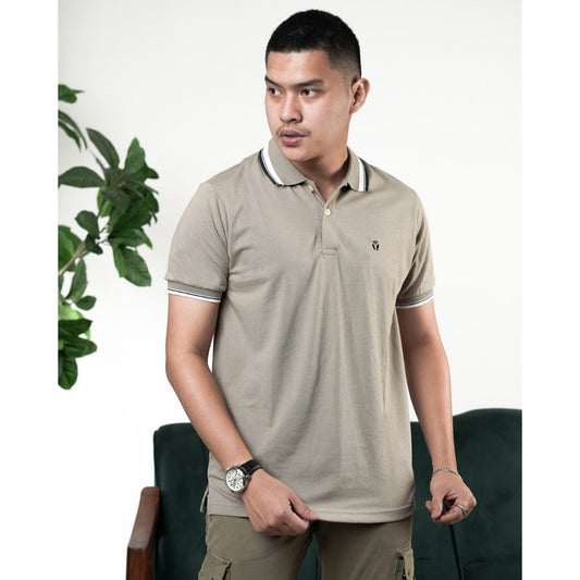 MATSUDA Kaos Polo Shirt Pria Kerah Aioi Seri Warna Hitam Putih Bumi