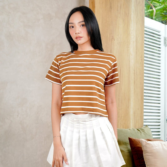 Matsuda Kaos Crop top Wanita katun Hazel