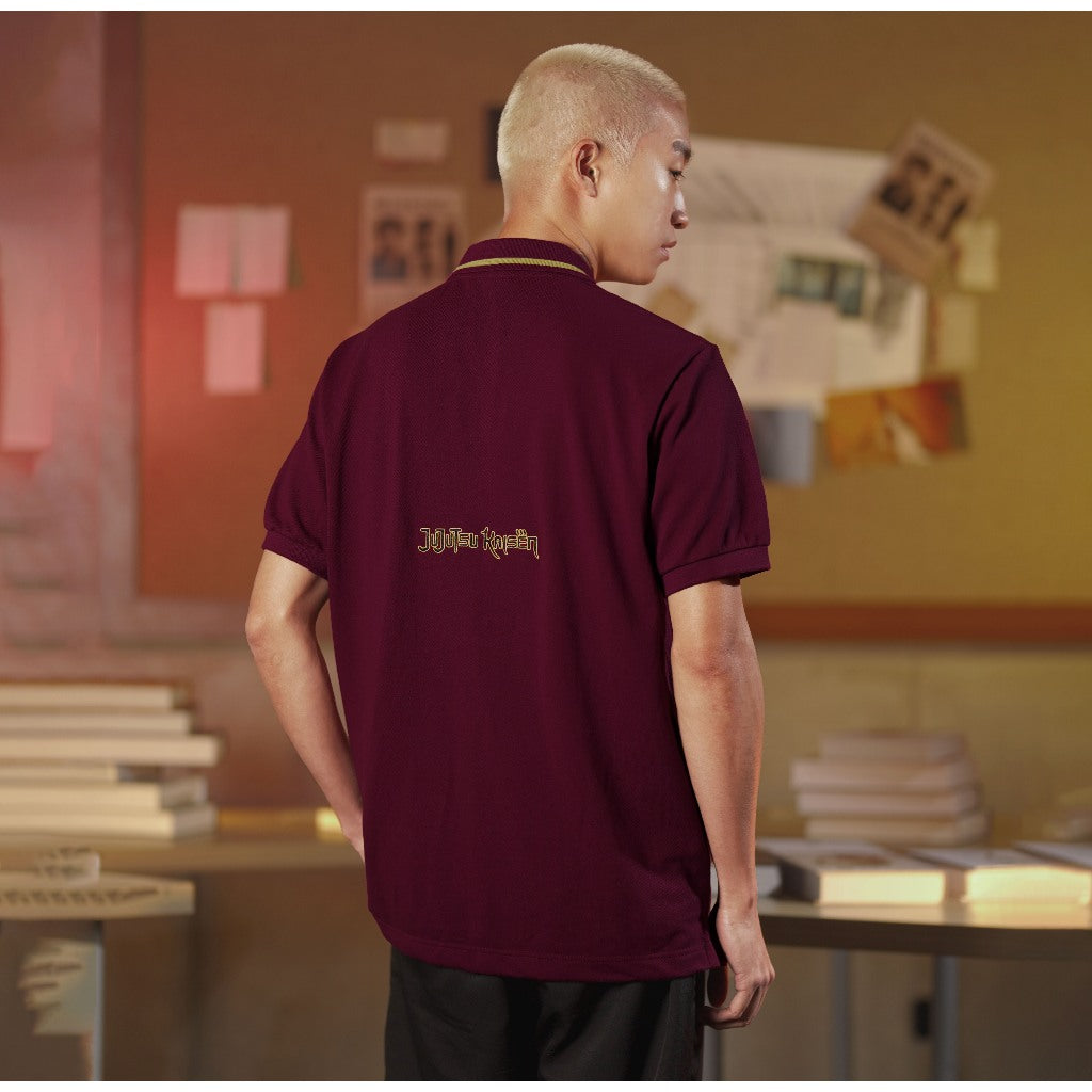 JUJUTSU KAISEN | MATSUDA Polo Shirt Pria Kugisaki Burgundy