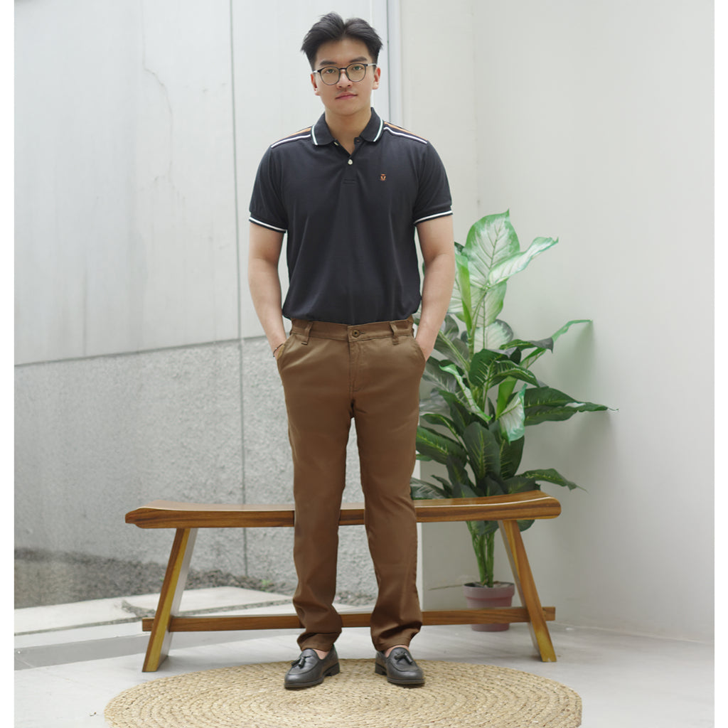 Matsuda Celana Panjang Chino Pria Saka Mocca