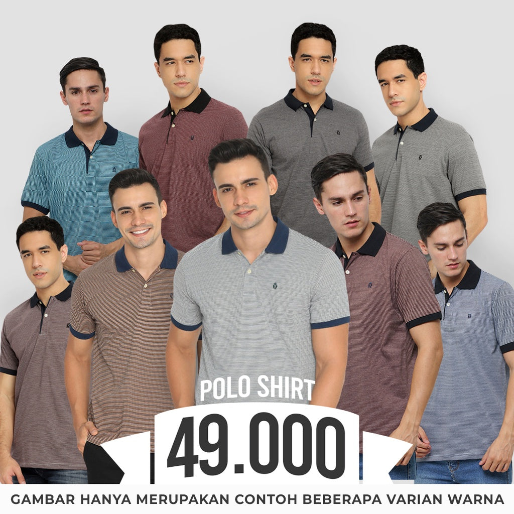 MATSUDA AKIKATA Baju Polo Shirt Pria  Katun Lengan Pendek Old Money Basic