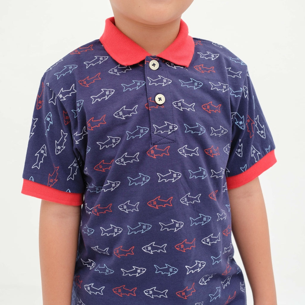 Matsuda baju kaos polo anak laki laki katun umur 2-12 Ted