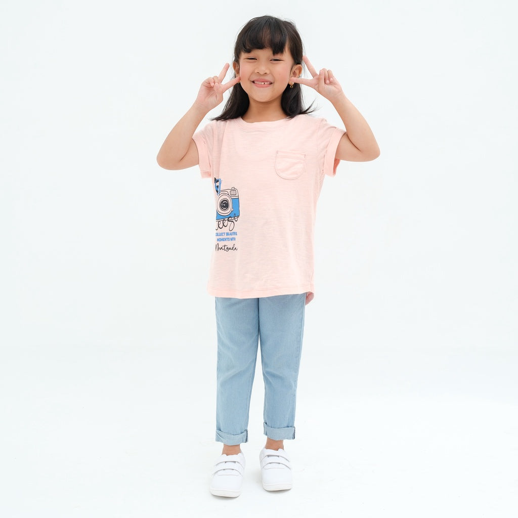 Matsuda baju kaos anak perempuan katun umur 4-16 Audy