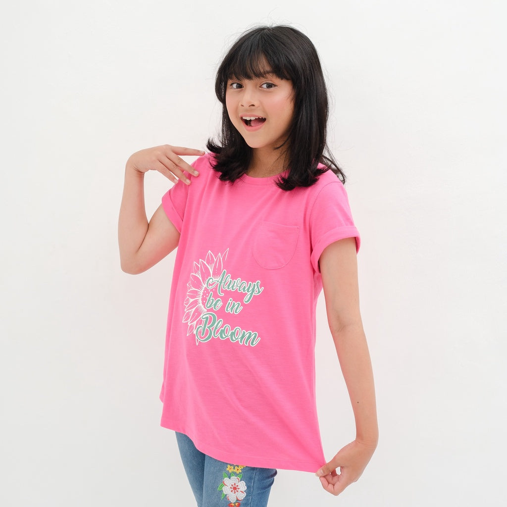 Matsuda baju kaos anak perempuan katun umur 4-16 Maggie