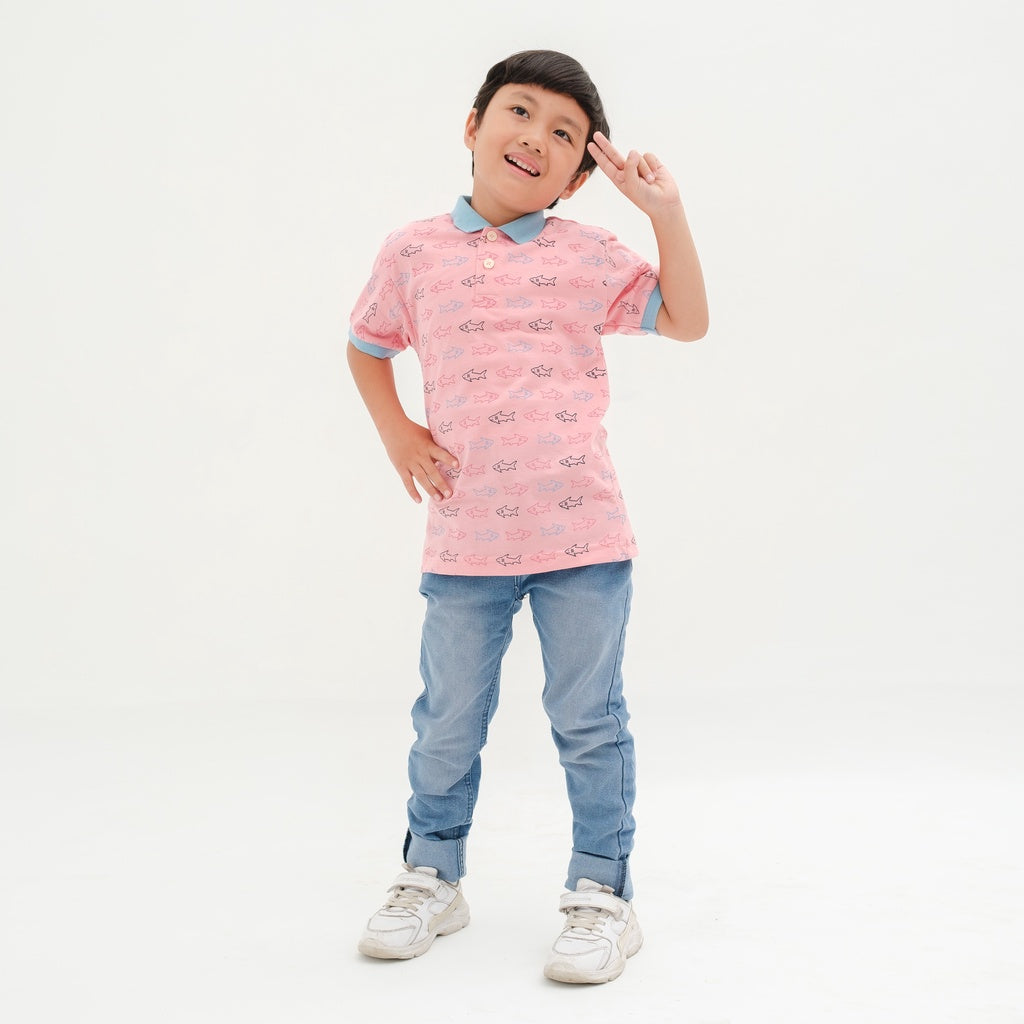 Matsuda baju kaos polo anak laki laki katun umur 2-12 Ted