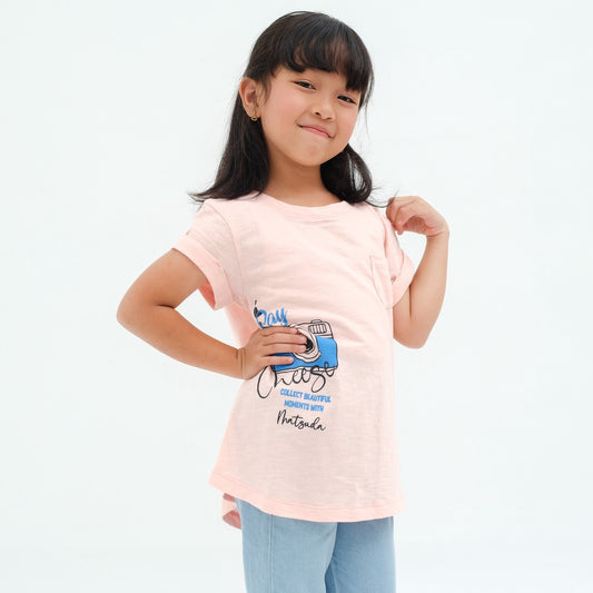 Matsuda baju kaos anak perempuan katun umur 4-16 Audy