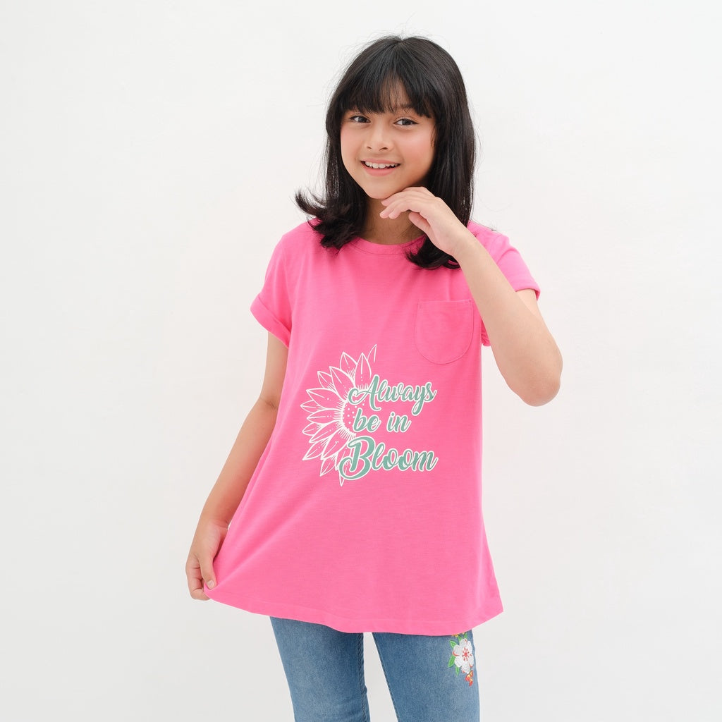 Matsuda baju kaos anak perempuan katun umur 4-16 Maggie