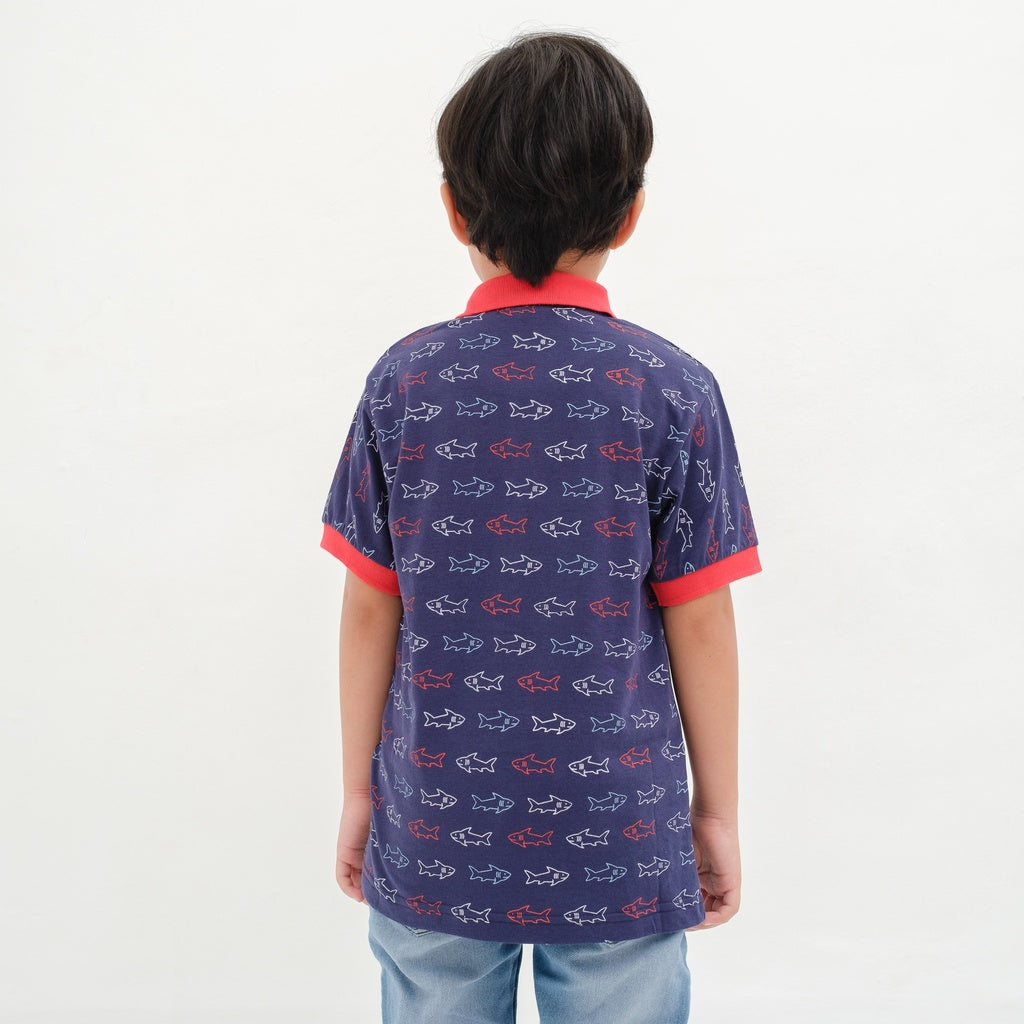 Matsuda baju kaos polo anak laki laki katun umur 2-12 Ted