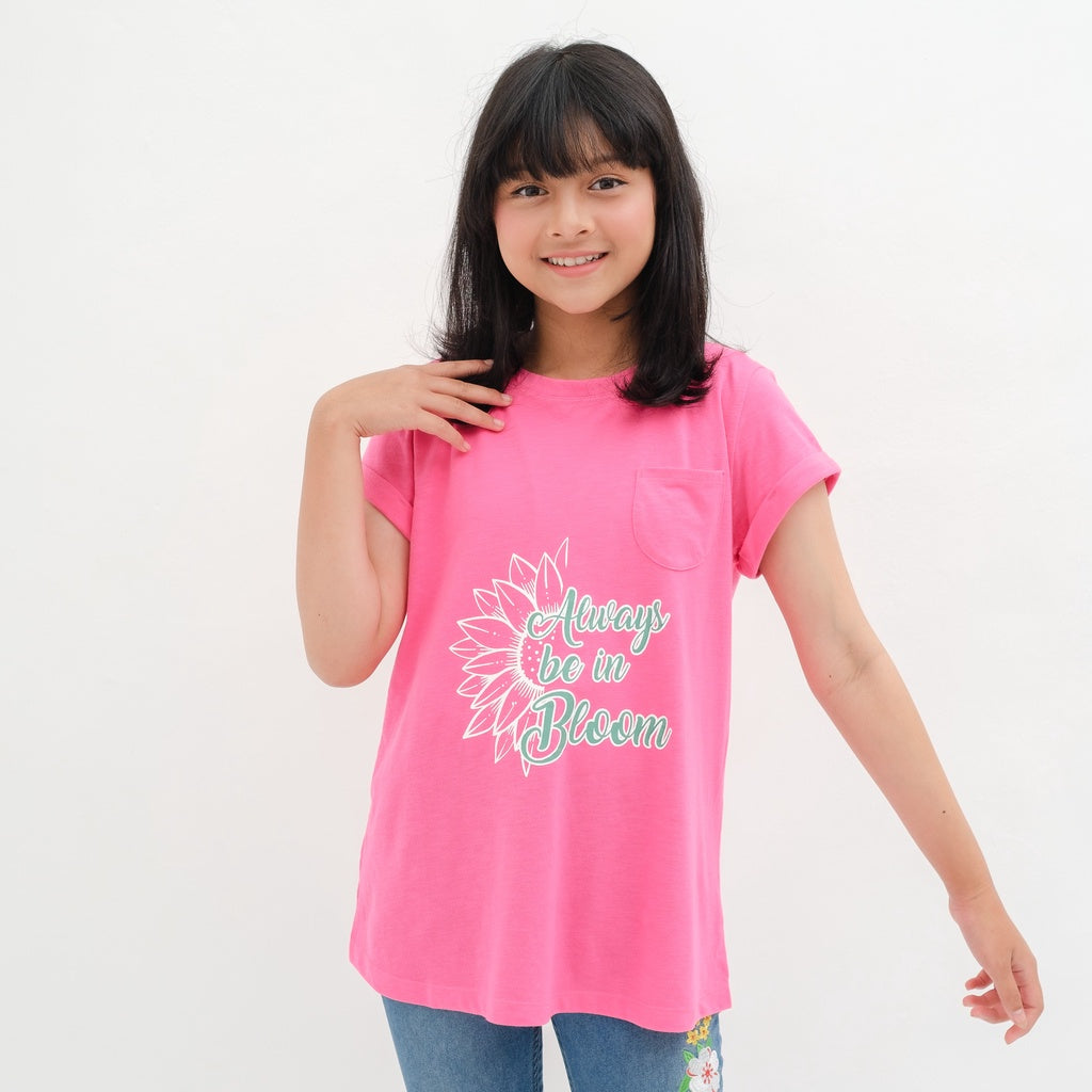 Matsuda baju kaos anak perempuan katun umur 4-16 Maggie
