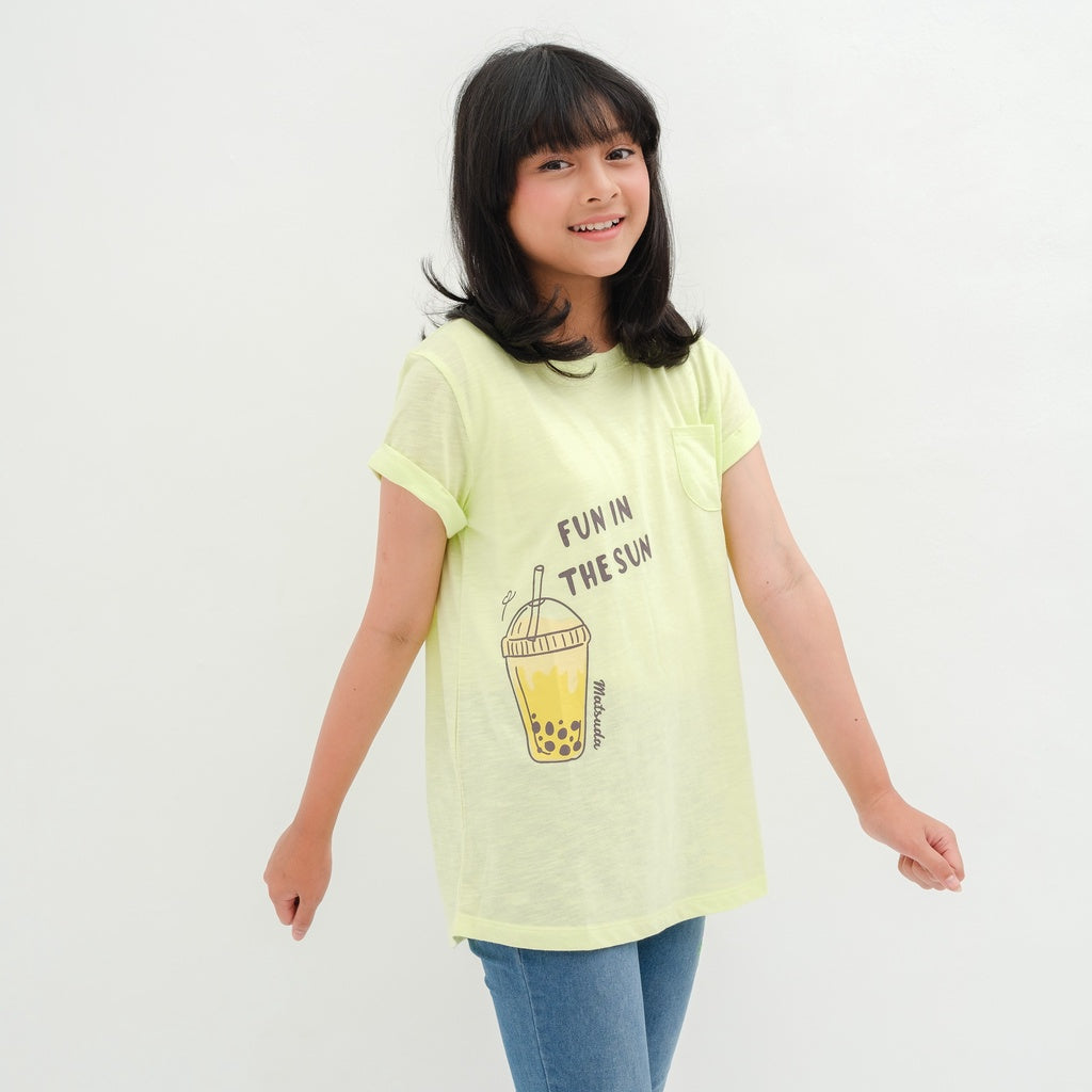 Matsuda baju kaos anak perempuan katun umur 4-16 Ellie