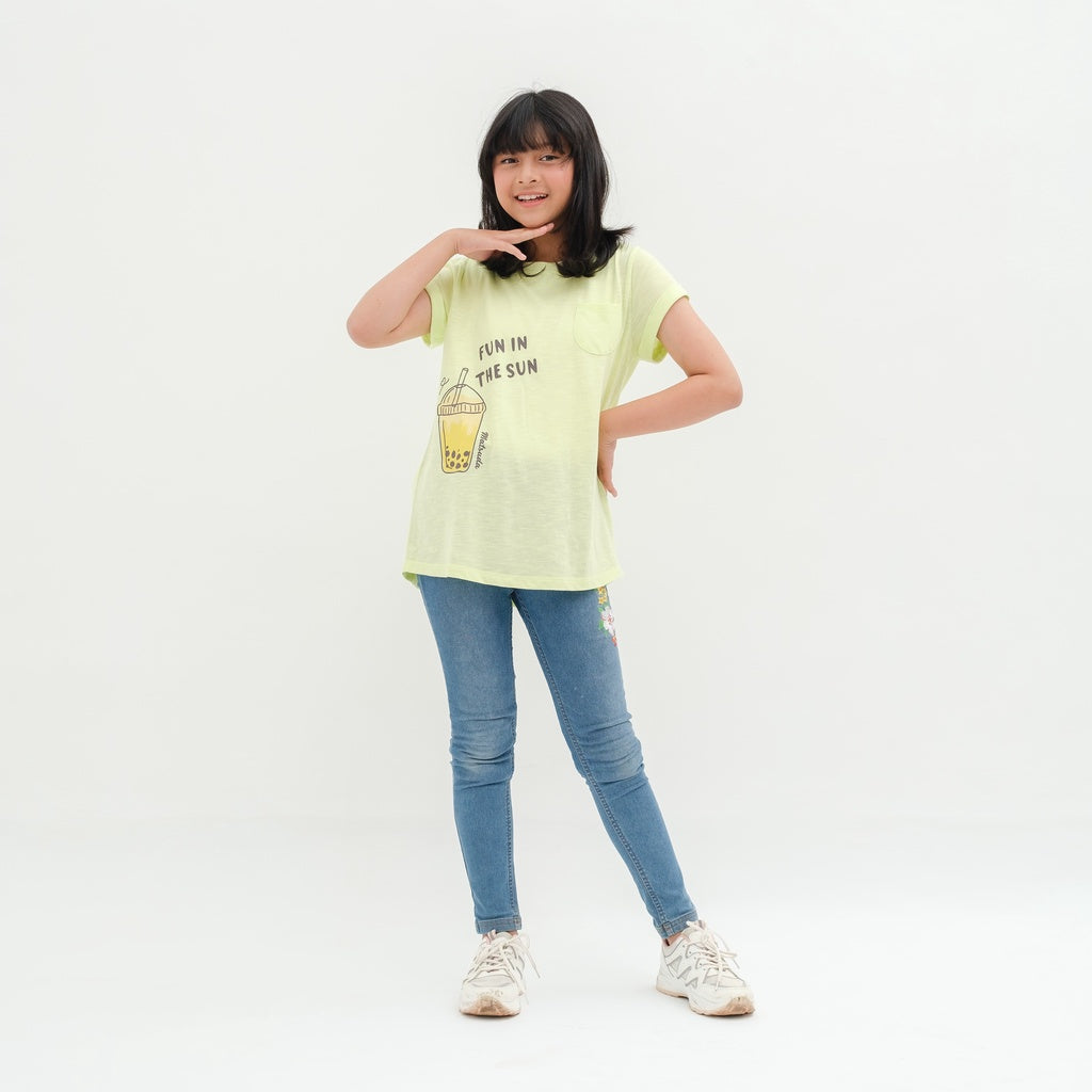 Matsuda baju kaos anak perempuan katun umur 4-16 Ellie