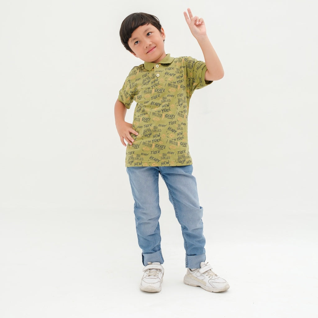 Matsuda baju kaos polo anak laki laki katun umur 2-12 Danny