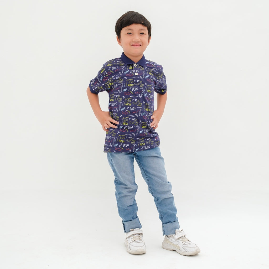 Matsuda baju kaos polo anak laki laki katun umur 2-12 Teddy