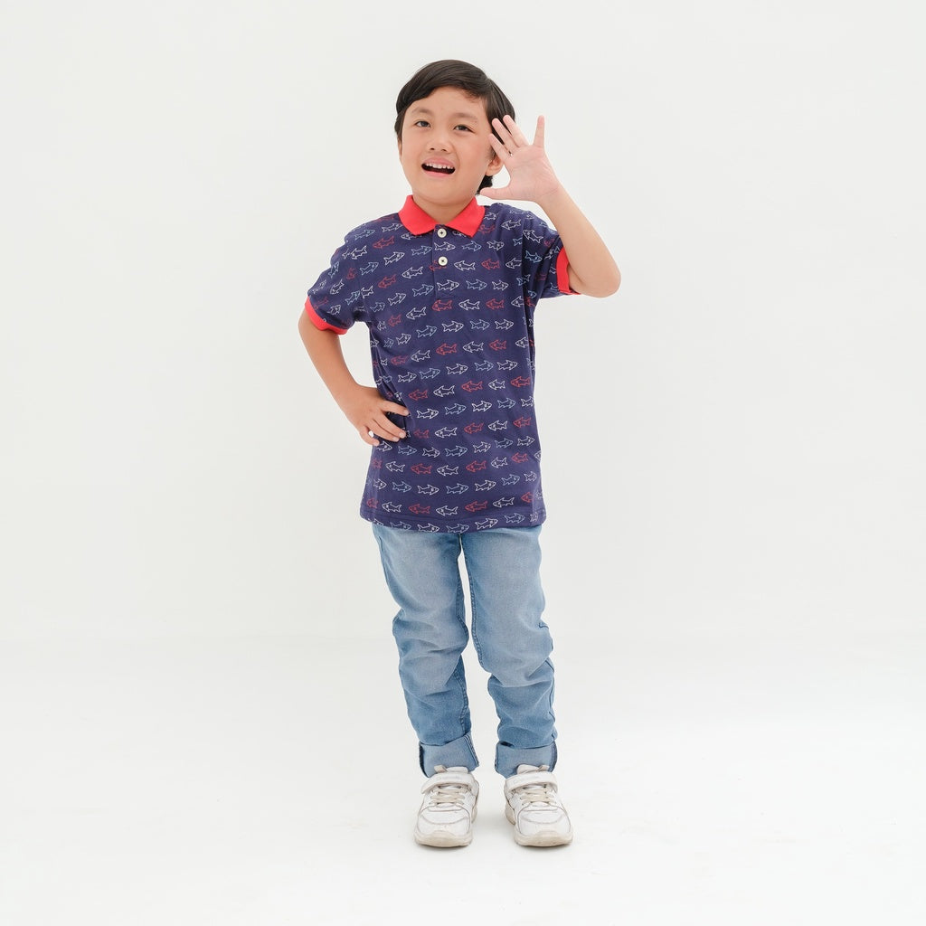Matsuda baju kaos polo anak laki laki katun umur 2-12 Ted