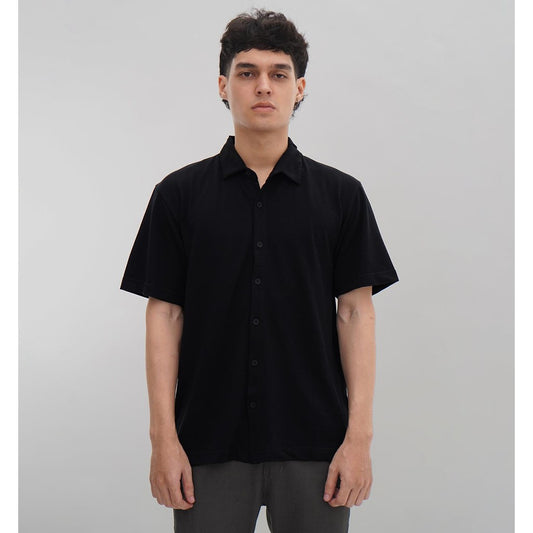 Matsuda Kemeja Pria Polos Lengan pendek Kasual Shiroi