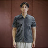 Matsuda Kemeja Pria Stripe Lengan pendek Takasaki Navy White