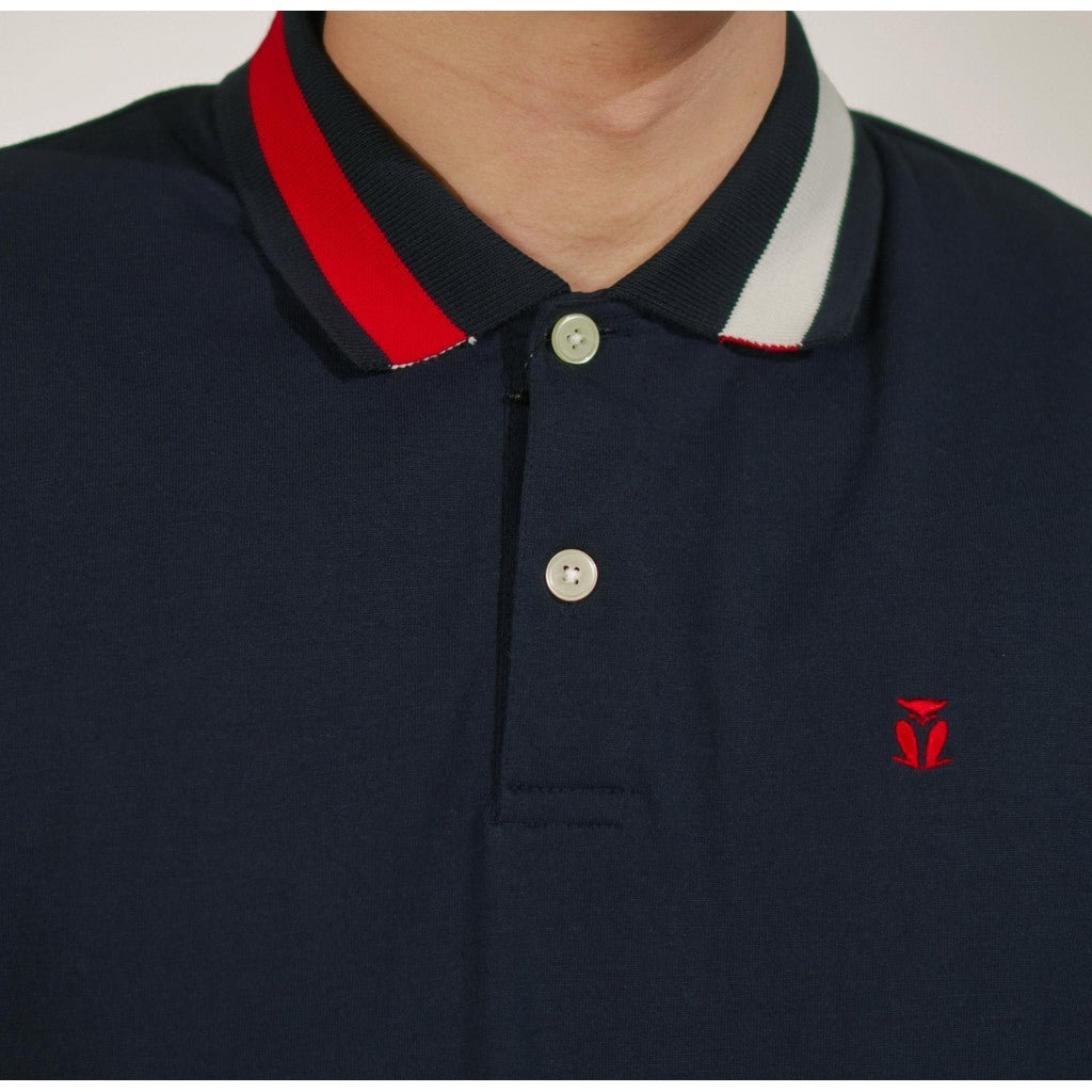 Matsuda Kaos Polo Shirt Lengan Panjang Pria Kerah Tanabe Navy