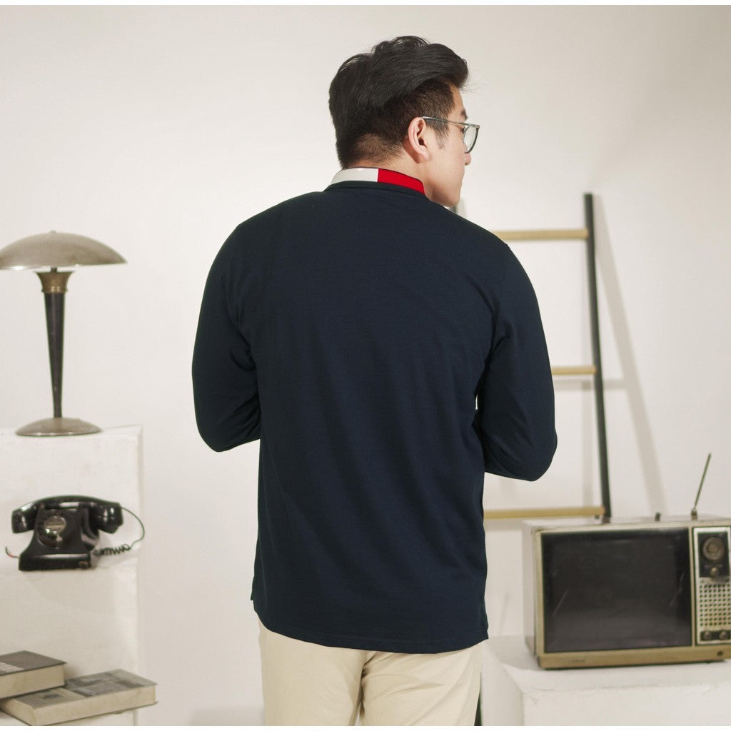 Matsuda Kaos Polo Shirt Lengan Panjang Pria Kerah Tanabe Navy