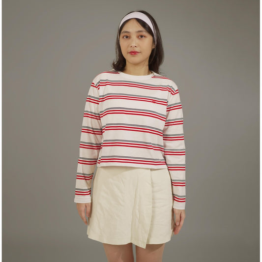 Matsuda Kaos Crop top katun Fujita White