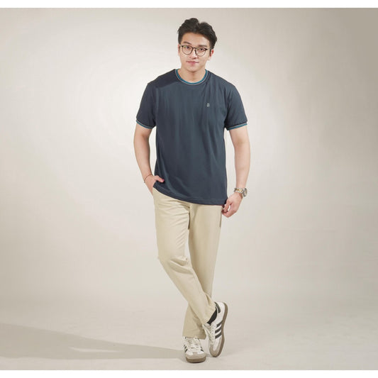 MATSUDA Kaos Pria T shirt Soja Katun Adem T-Shirt  Simple Indigo