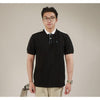 MATSUDA Baju Kaos Polo Shirt Dewasa Stripe Pria Kerah Katun Tama Black
