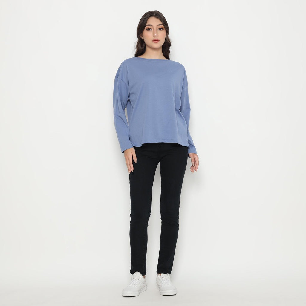 Matsuda Kaos Polos Wanita Lengan Panjang T Shirt Olive
