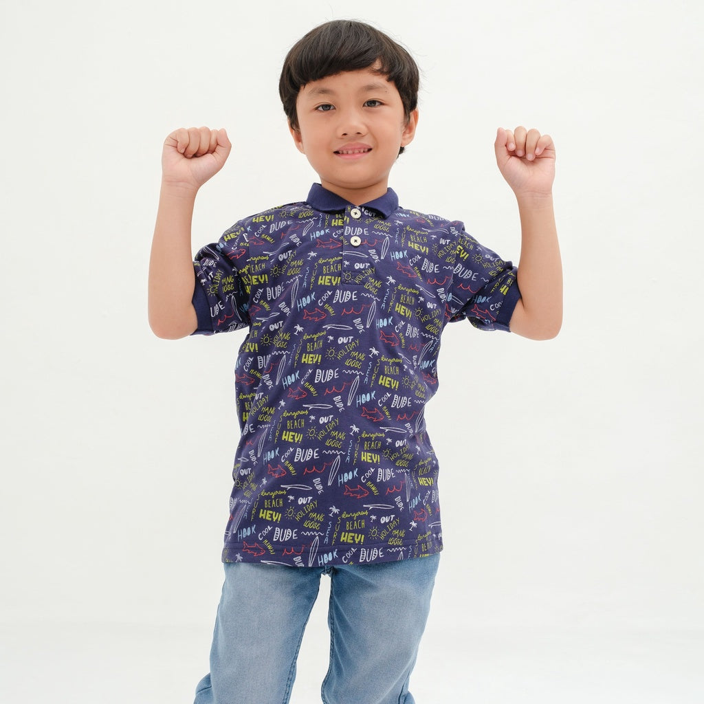 Matsuda baju kaos polo anak laki laki katun umur 2-12 Teddy