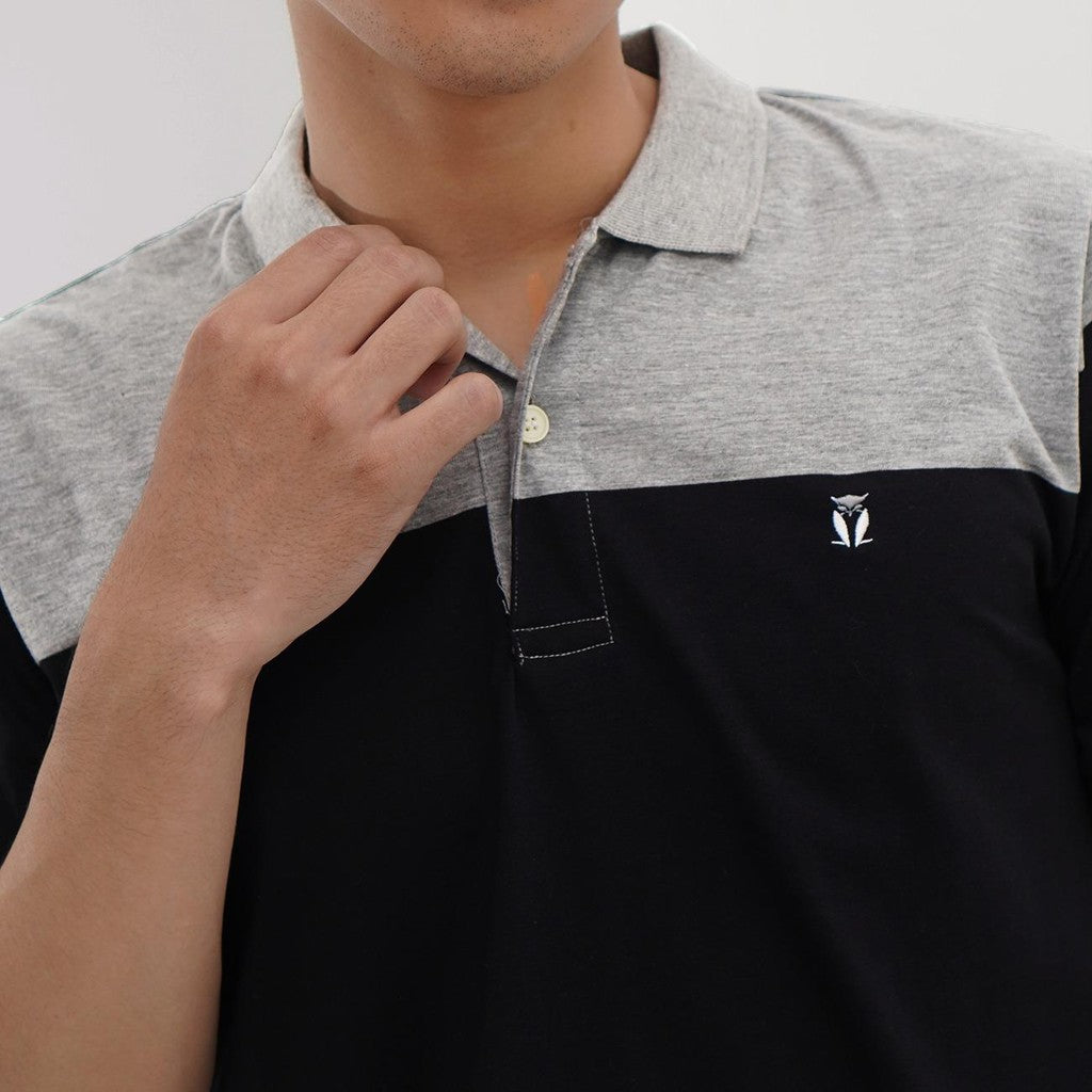 MATSUDA Kaos Polo Shirt Stripe Lengan Pendek Towada Grey