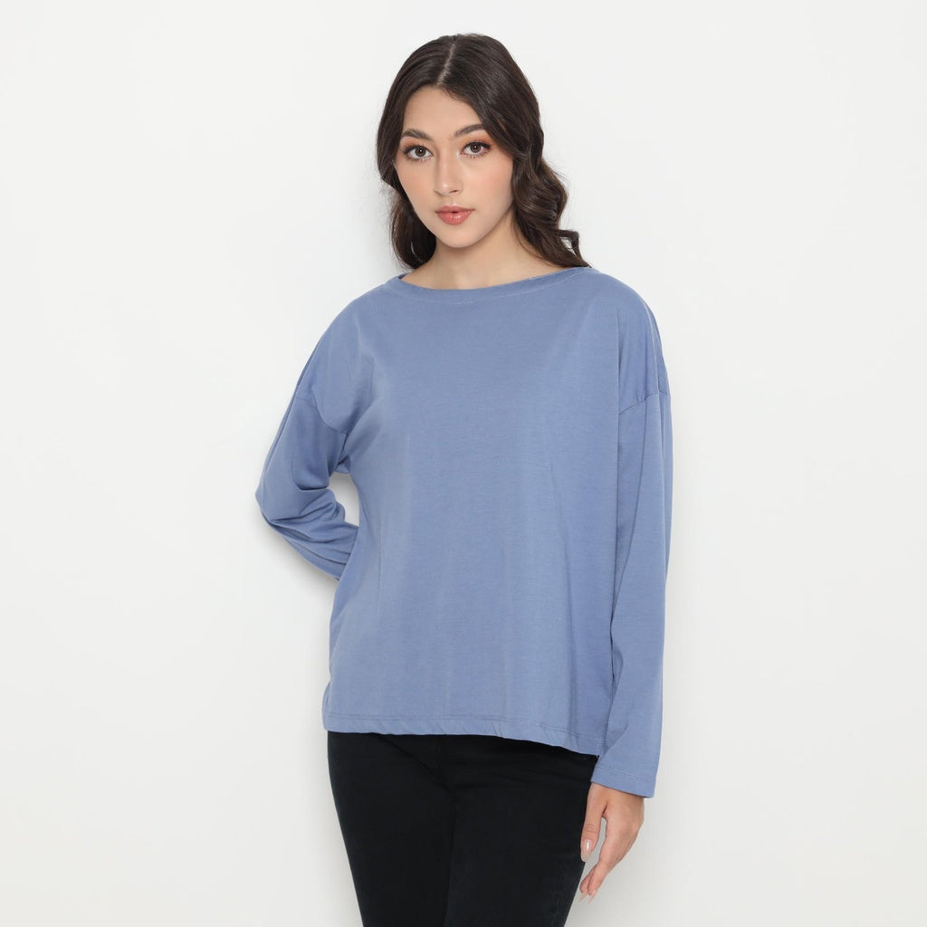 Matsuda Kaos Polos Wanita Lengan Panjang T Shirt Olive