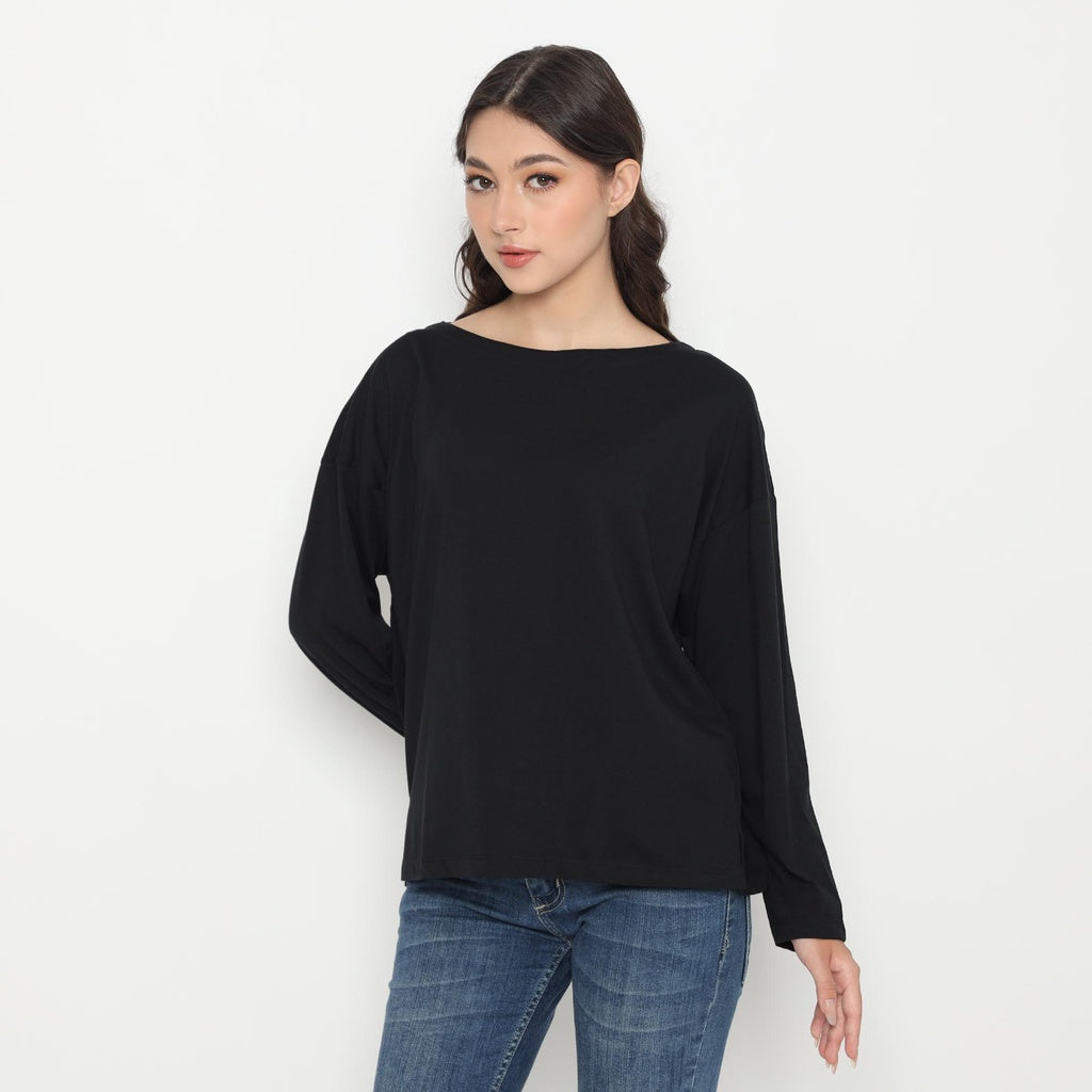 Matsuda Kaos Polos Wanita Lengan Panjang T Shirt Olive