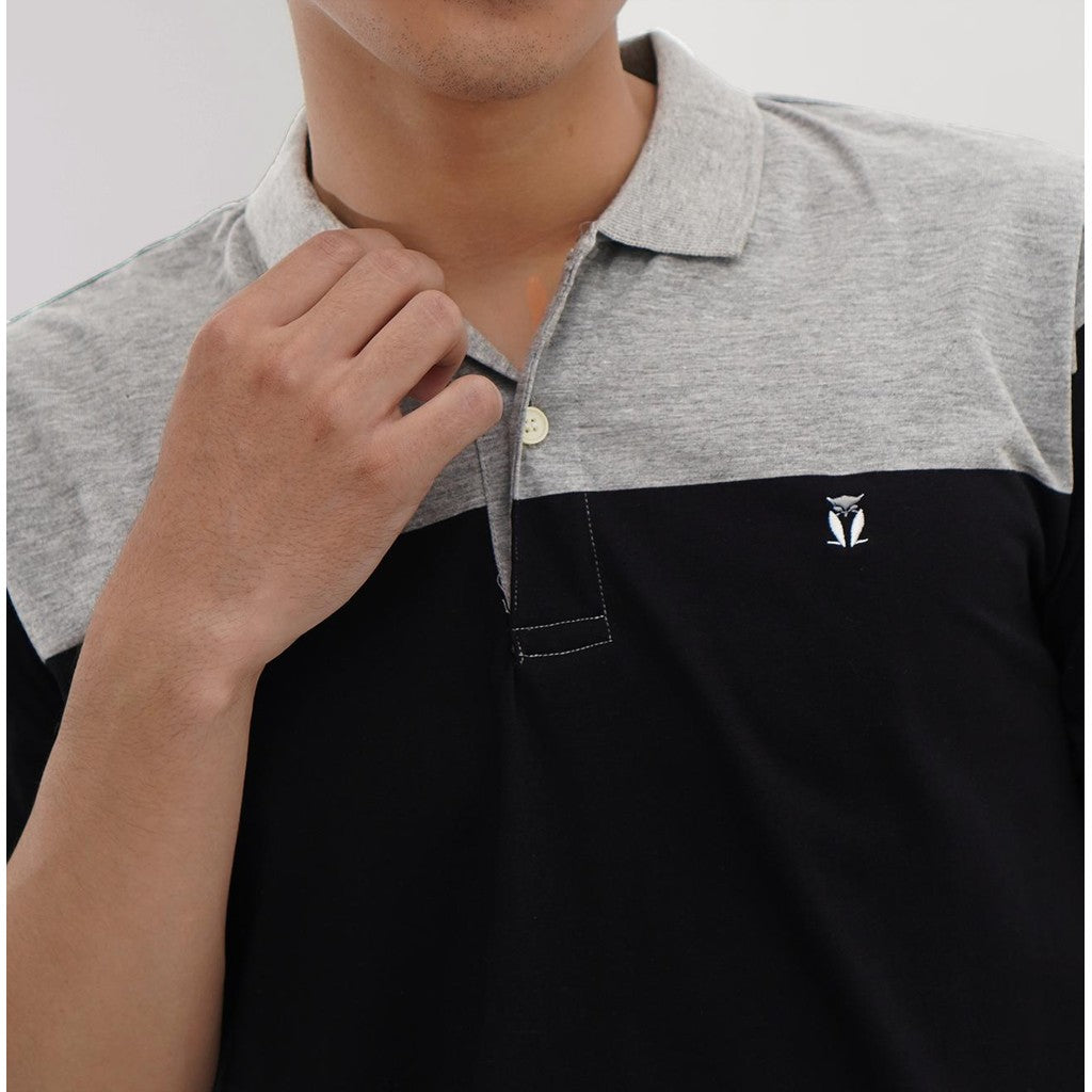 MATSUDA Kaos Polo Shirt Stripe Lengan Pendek Towada Grey